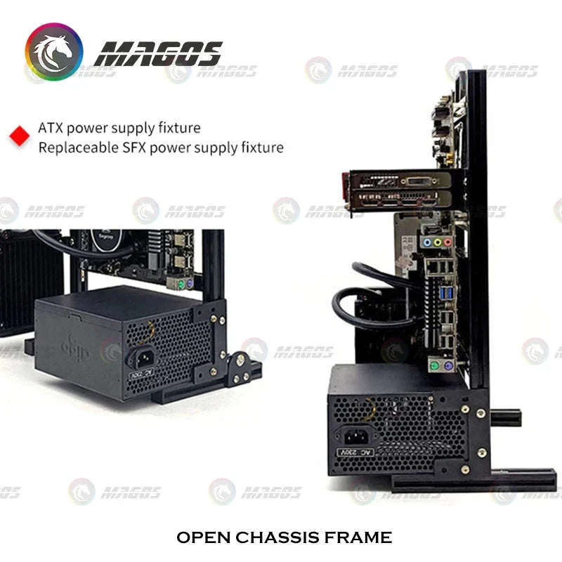 Open Frame Aluminum PC Case for ITX/MATX/ATX Builds - Image 4