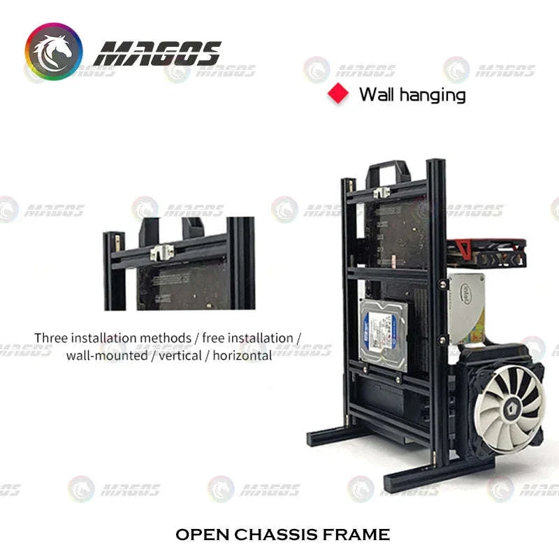 Open Frame Aluminum PC Case for ITX/MATX/ATX Builds - Image 6