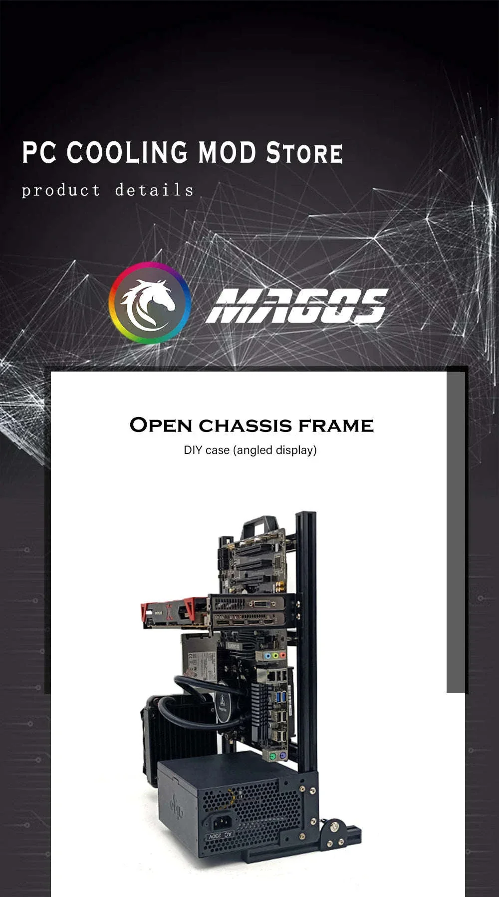 Open Frame Aluminum PC Case for ITX/MATX/ATX Builds - Image 7