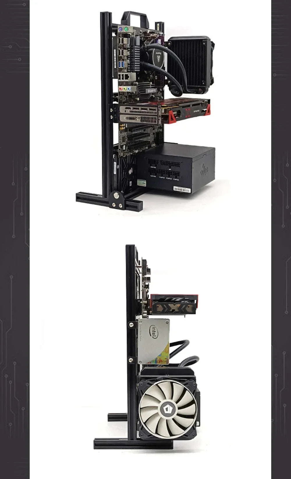 Open Frame Aluminum PC Case for ITX/MATX/ATX Builds - Image 8