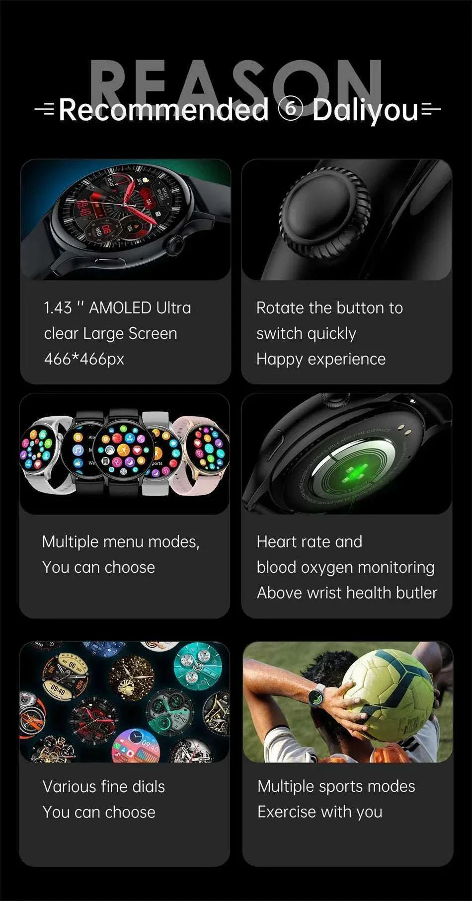 AMOLED Smart Watch with Bluetooth Calling & Fitness Tracking - Image 8