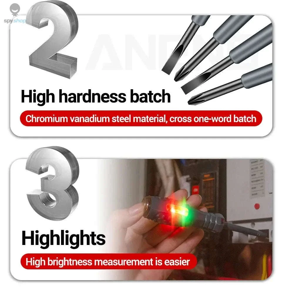 ANENG B05 Electrician Tester Pen with LED and Bits - Image 16