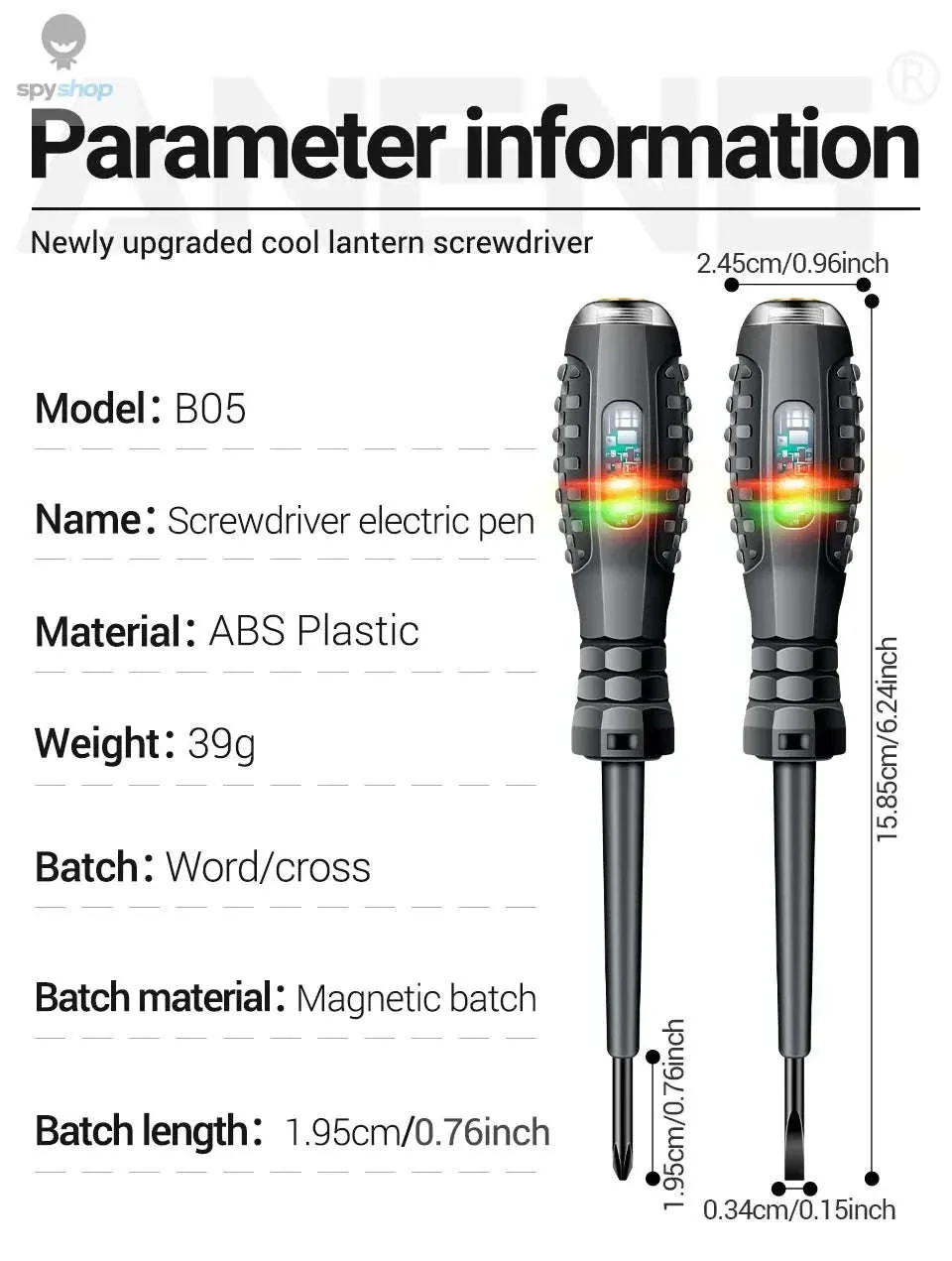 ANENG B05 Electrician Tester Pen with LED and Bits - Image 17