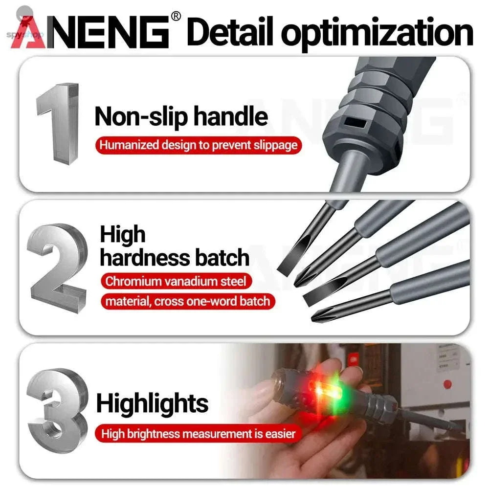 ANENG B05 Electrician Tester Pen with LED and Bits - Image 4