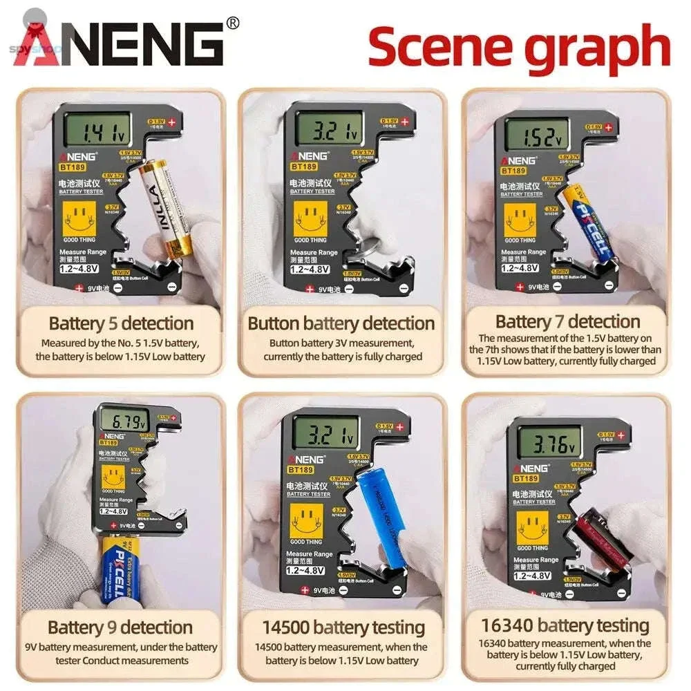 Universal Battery Tester BT189 LCD Voltage Checker - Image 3