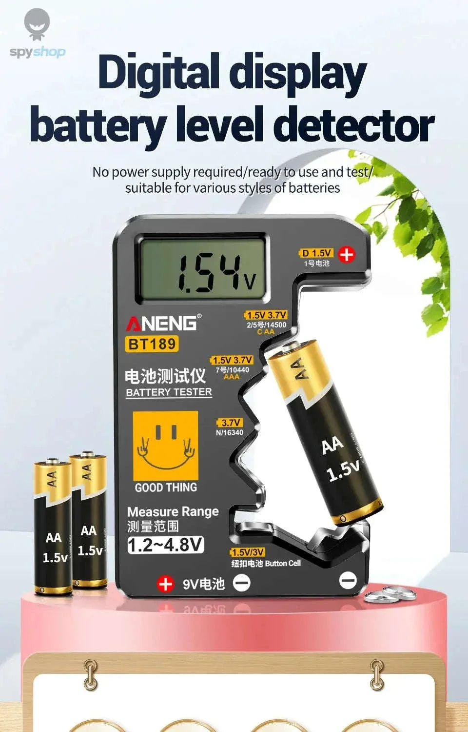 Universal Battery Tester BT189 LCD Voltage Checker - Image 8