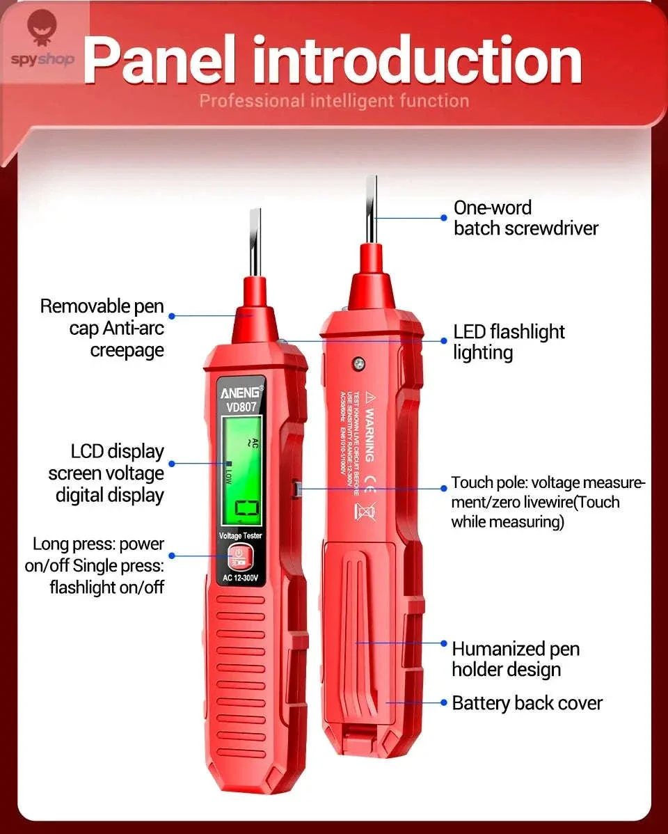 ANENG VD807 Smart Voltage Tester Pen for Safe AC Checks - Image 12