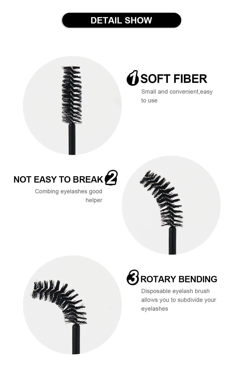 50-Piece Disposable Eyelash Brush Wands for Clean Lash Grooming - Image 11