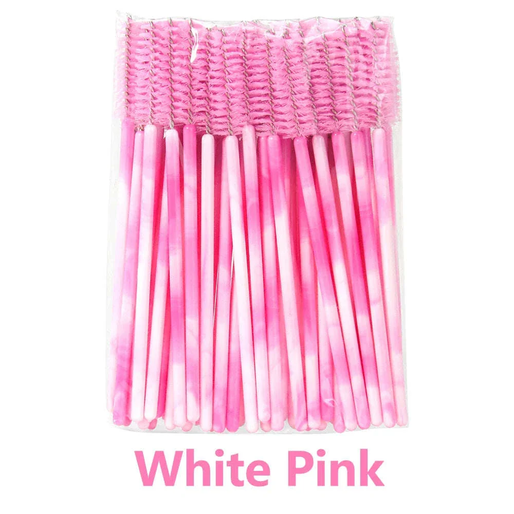 50-Piece Disposable Eyelash Brush Wands for Clean Lash Grooming - Image 48