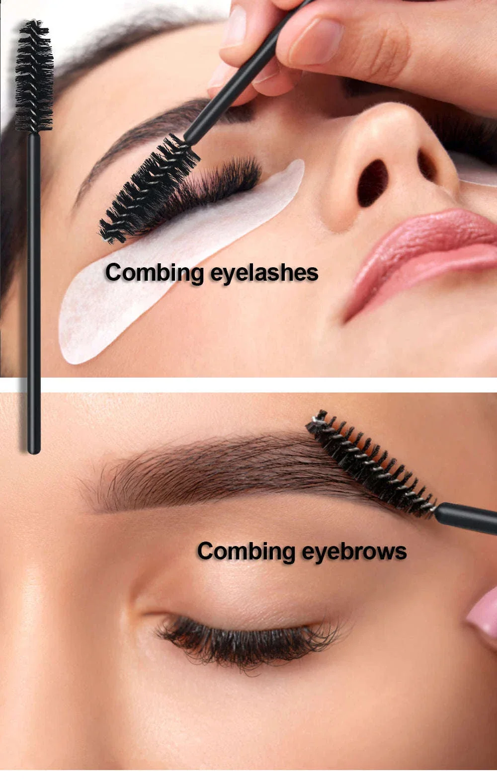50-Piece Disposable Eyelash Brush Wands for Clean Lash Grooming - Image 7