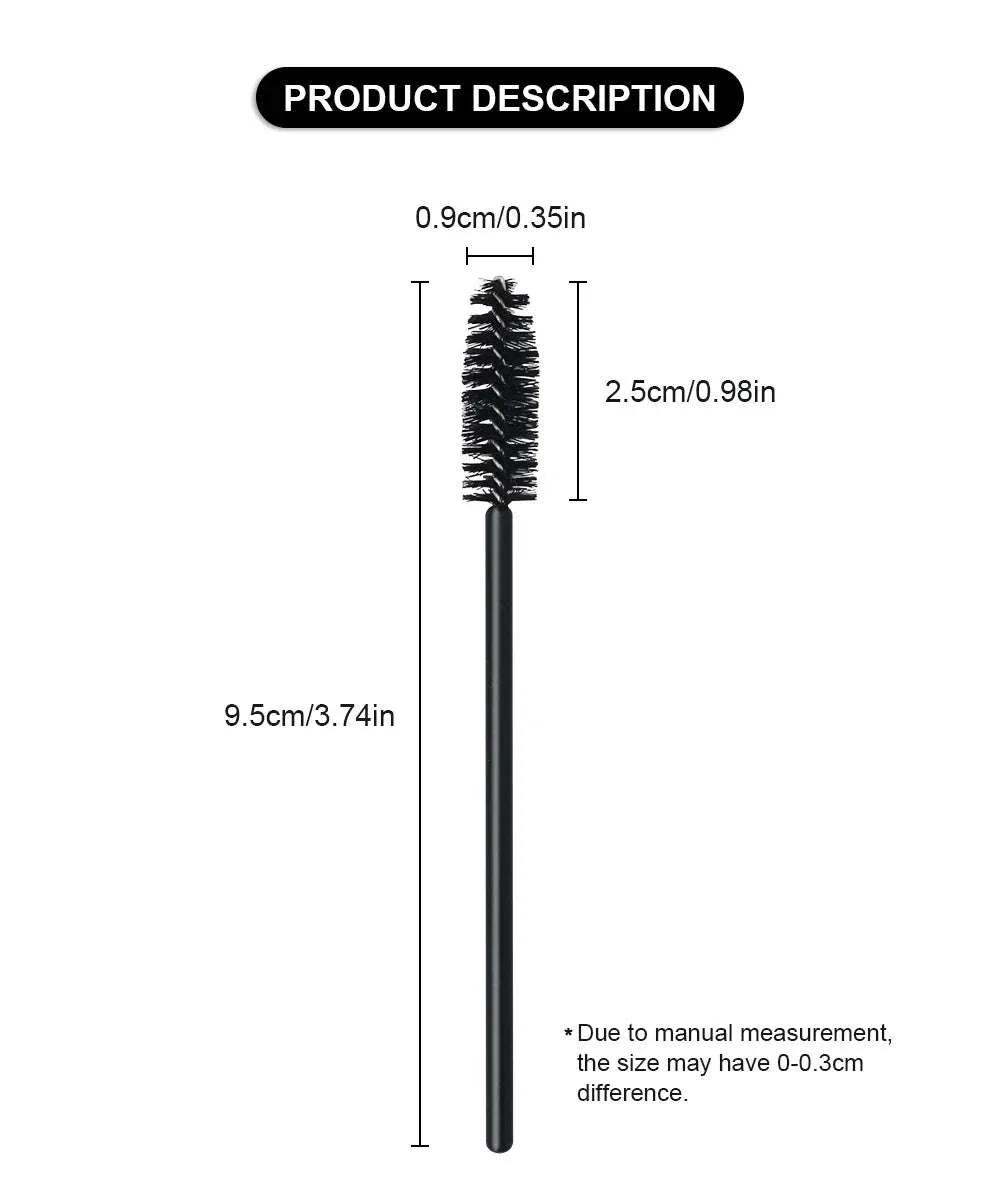 50-Piece Disposable Eyelash Brush Wands for Clean Lash Grooming - Image 8