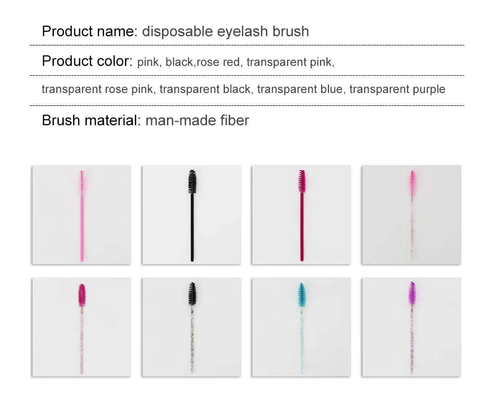 50-Piece Disposable Eyelash Brush Wands for Clean Lash Grooming - Image 9