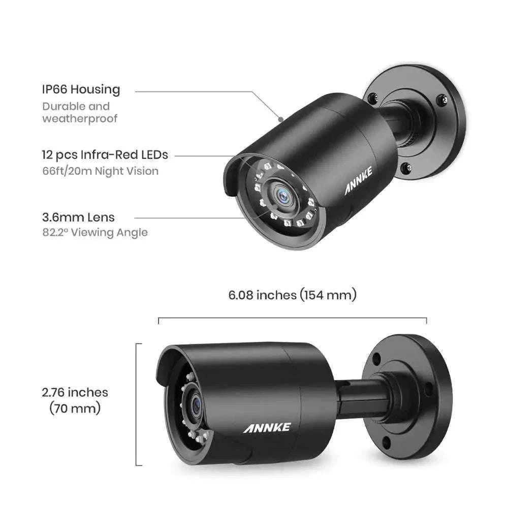 ANNKE 4 Camera 1080P CCTV Kit with Night Vision 30m IP66 - Image 4
