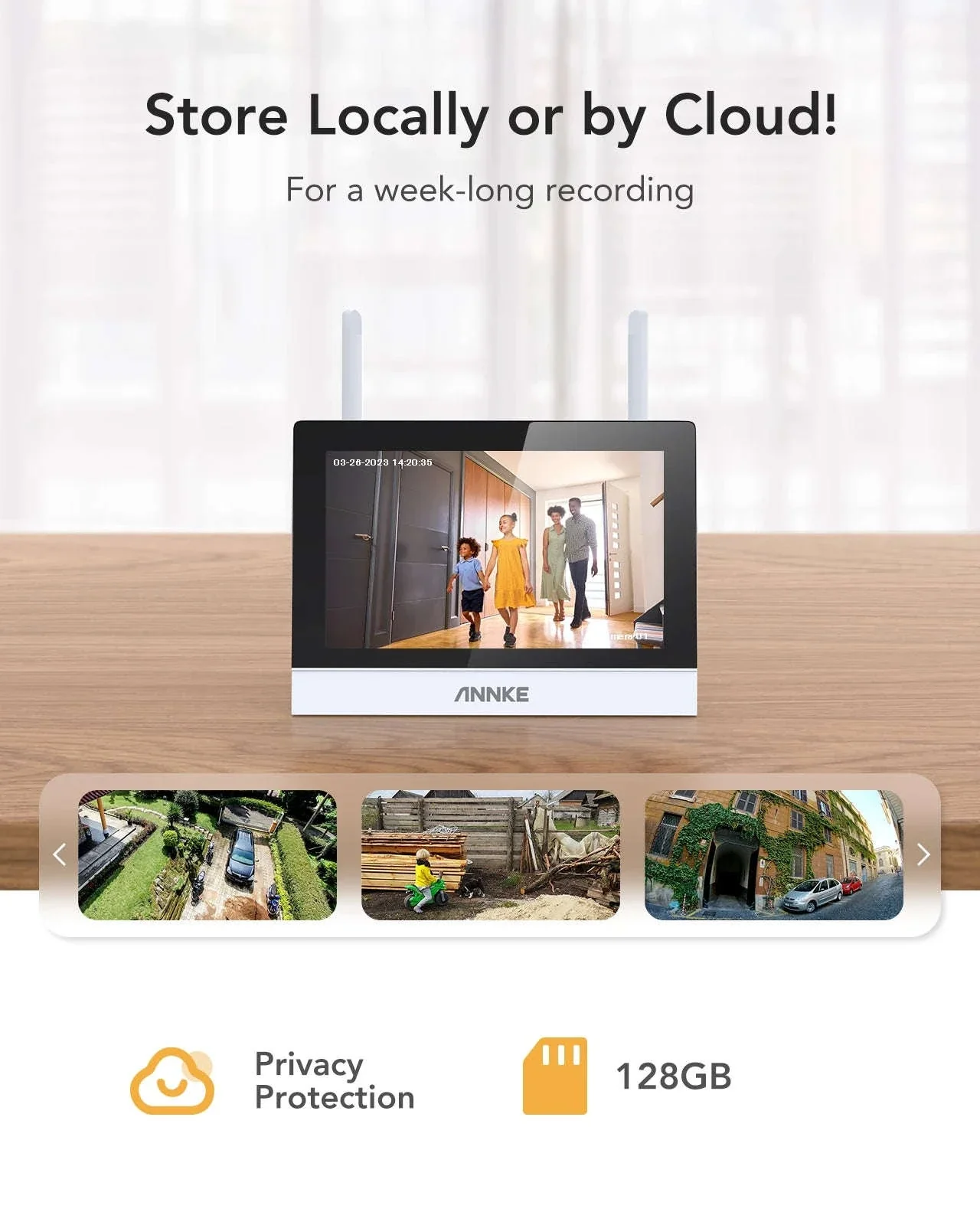 ANNKE 4-Camera Wireless NVR Security System with 7" Monitor - Image 6