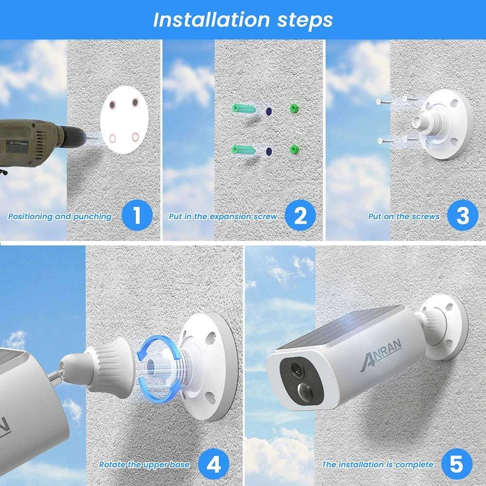 ANRAN 2K Solar Wireless Outdoor Security Camera 4-Pack - Image 20