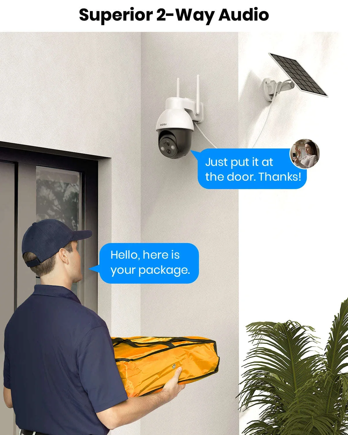 AOSU 3MP Solar PTZ Security Camera with 2-Way Audio - Image 4