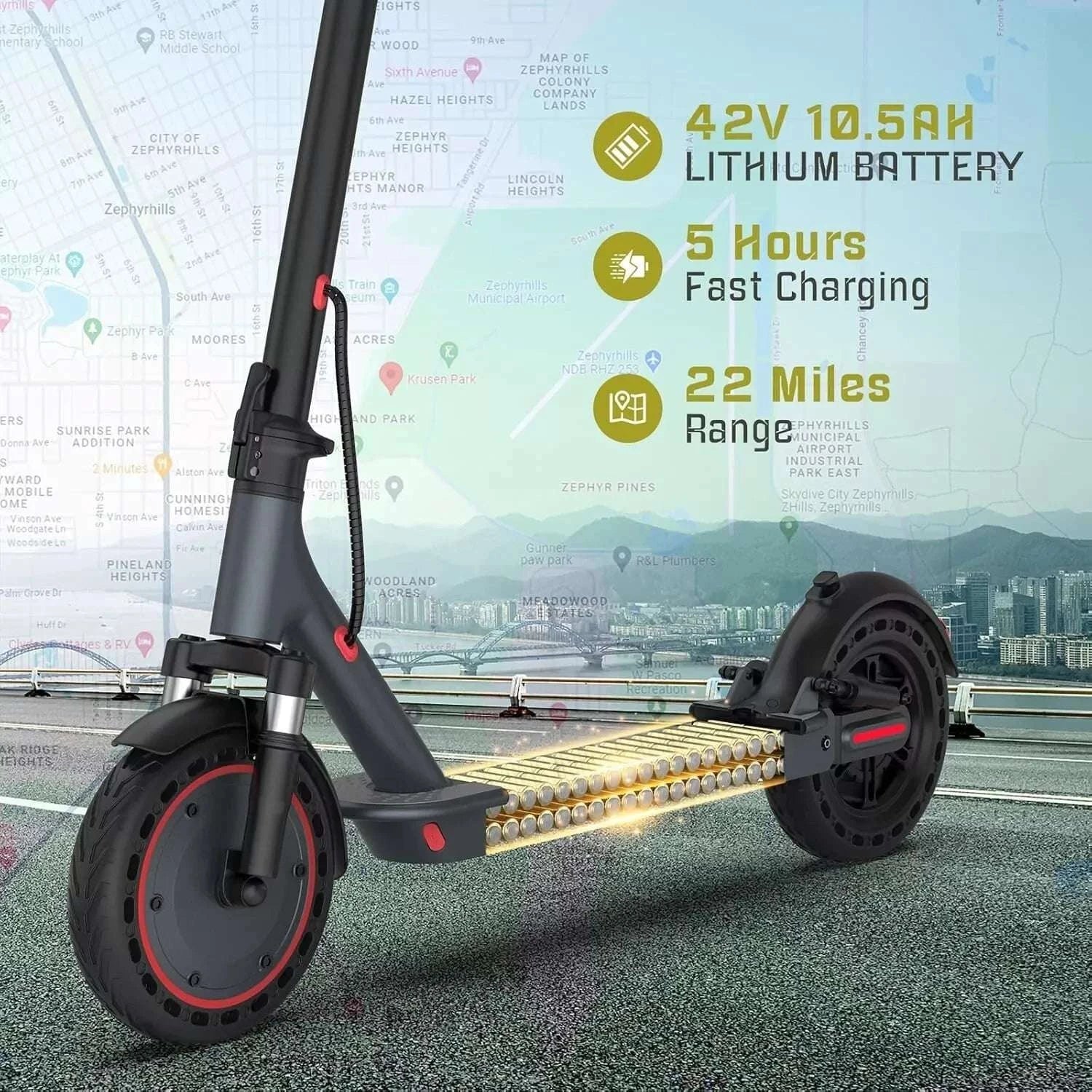 500W Electric Scooter 22MPH Foldable with App Control & Suspension - Image 3