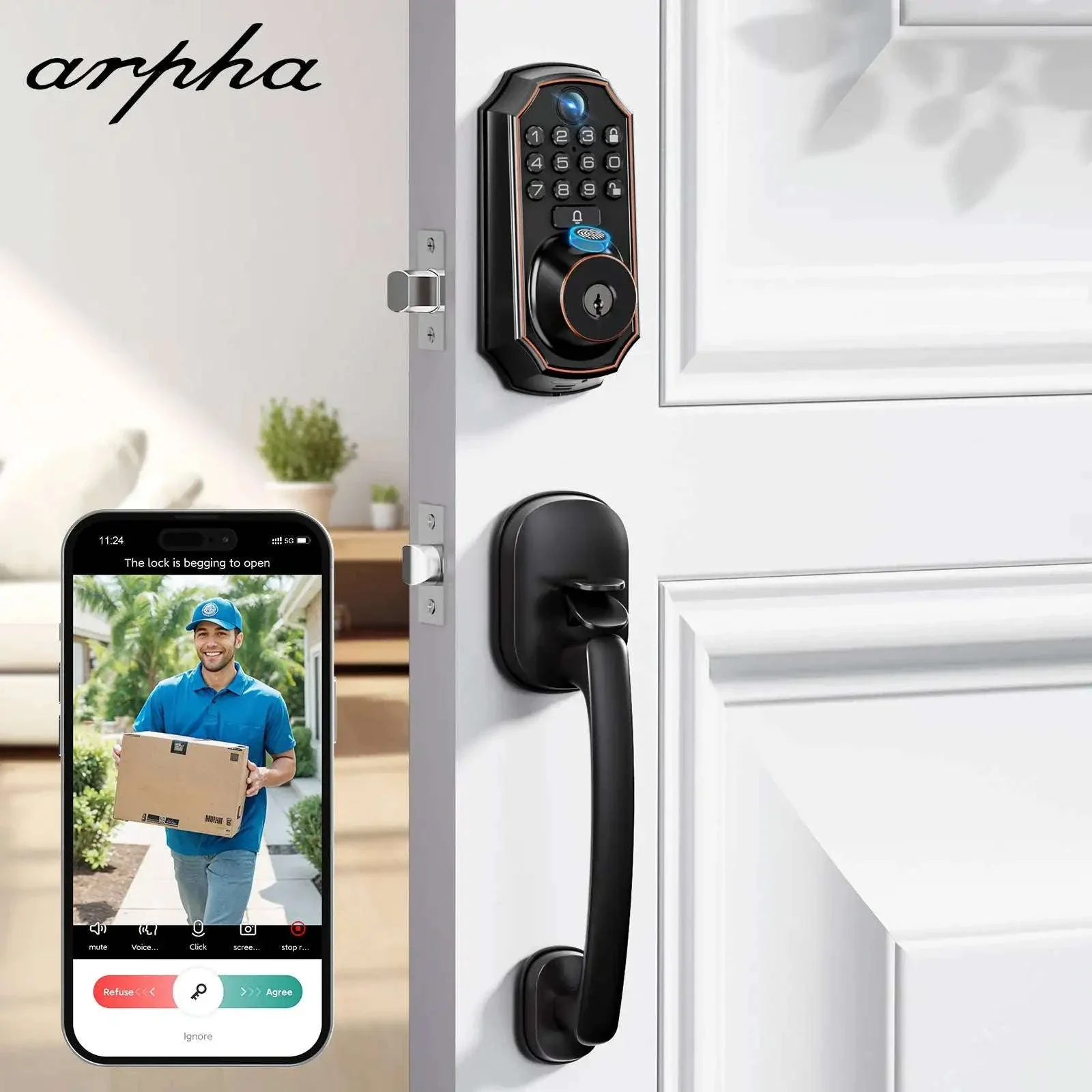 ARPHA D289H Smart WiFi Fingerprint Door Lock with Camera - Image 20