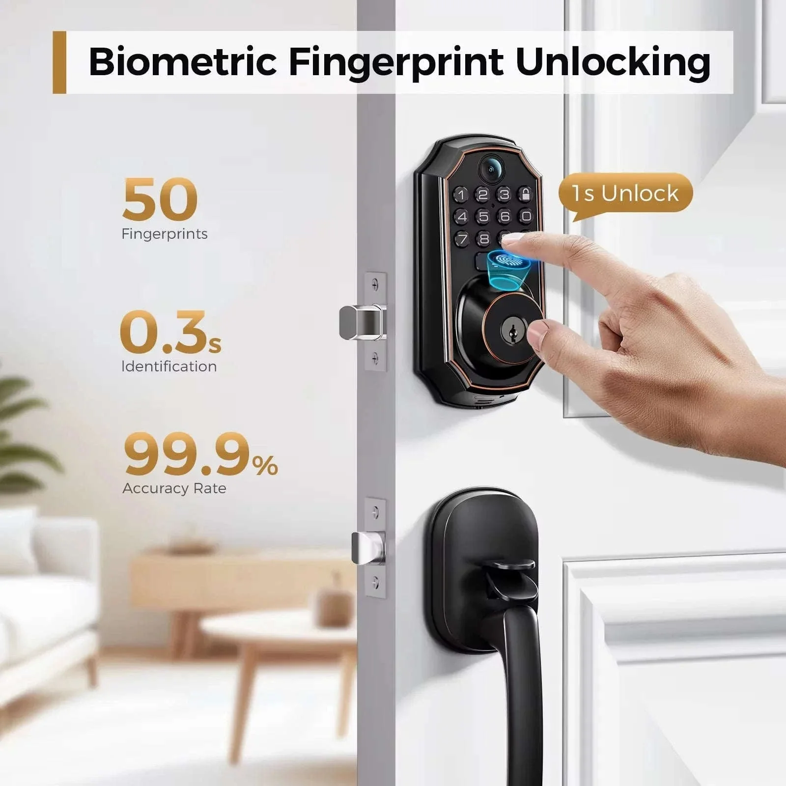 ARPHA D289H Smart WiFi Fingerprint Door Lock with Camera - Image 6