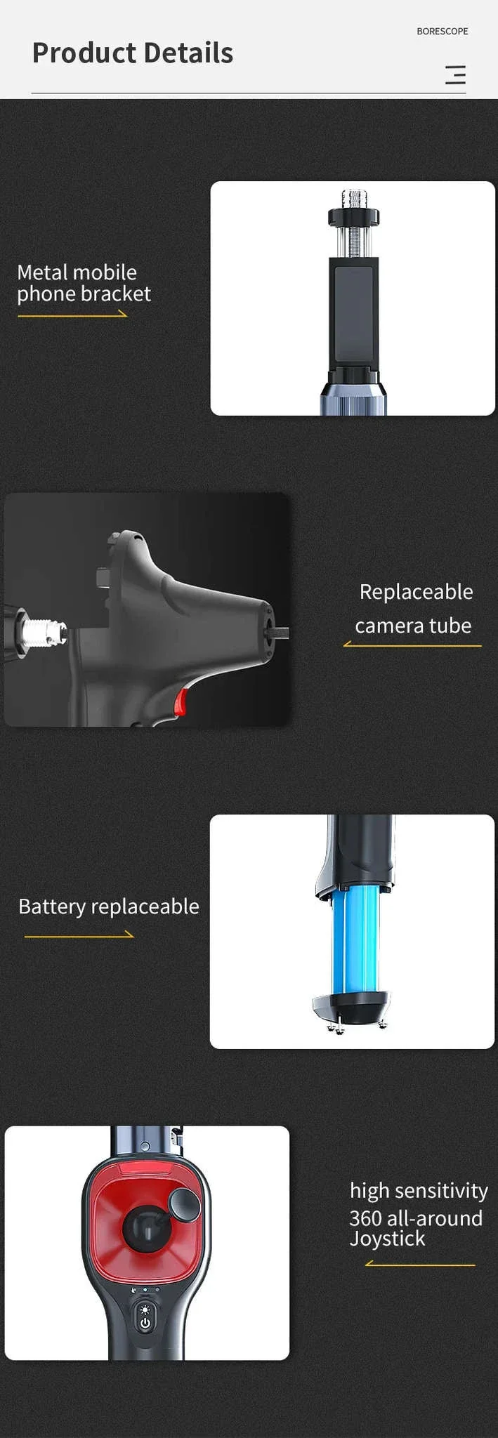 Articulating Borescope 6.2mm 4-Way Inspection Camera - Image 12