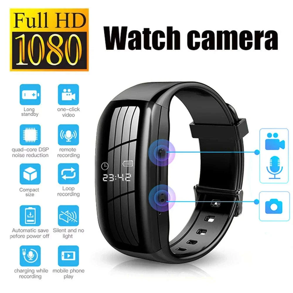 256GB Mini Camera Watch Recorder Bracelet with Full HD 1080P - Image 9
