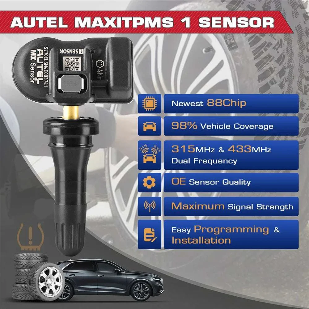Autel MX-Sensor 2-in-1 TPMS 315MHz & 433MHz Press-In Replacement - Image 2