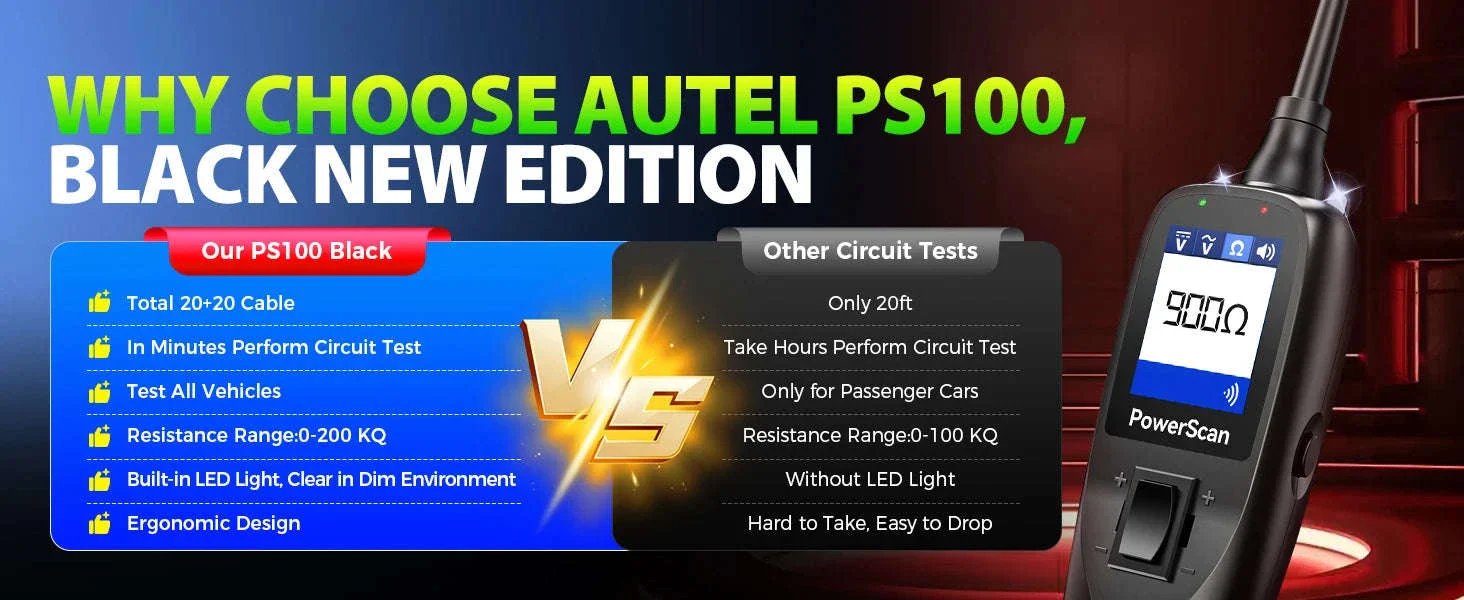Autel PowerScan PS100 Automotive Circuit Tester and AVOmeter - Image 8