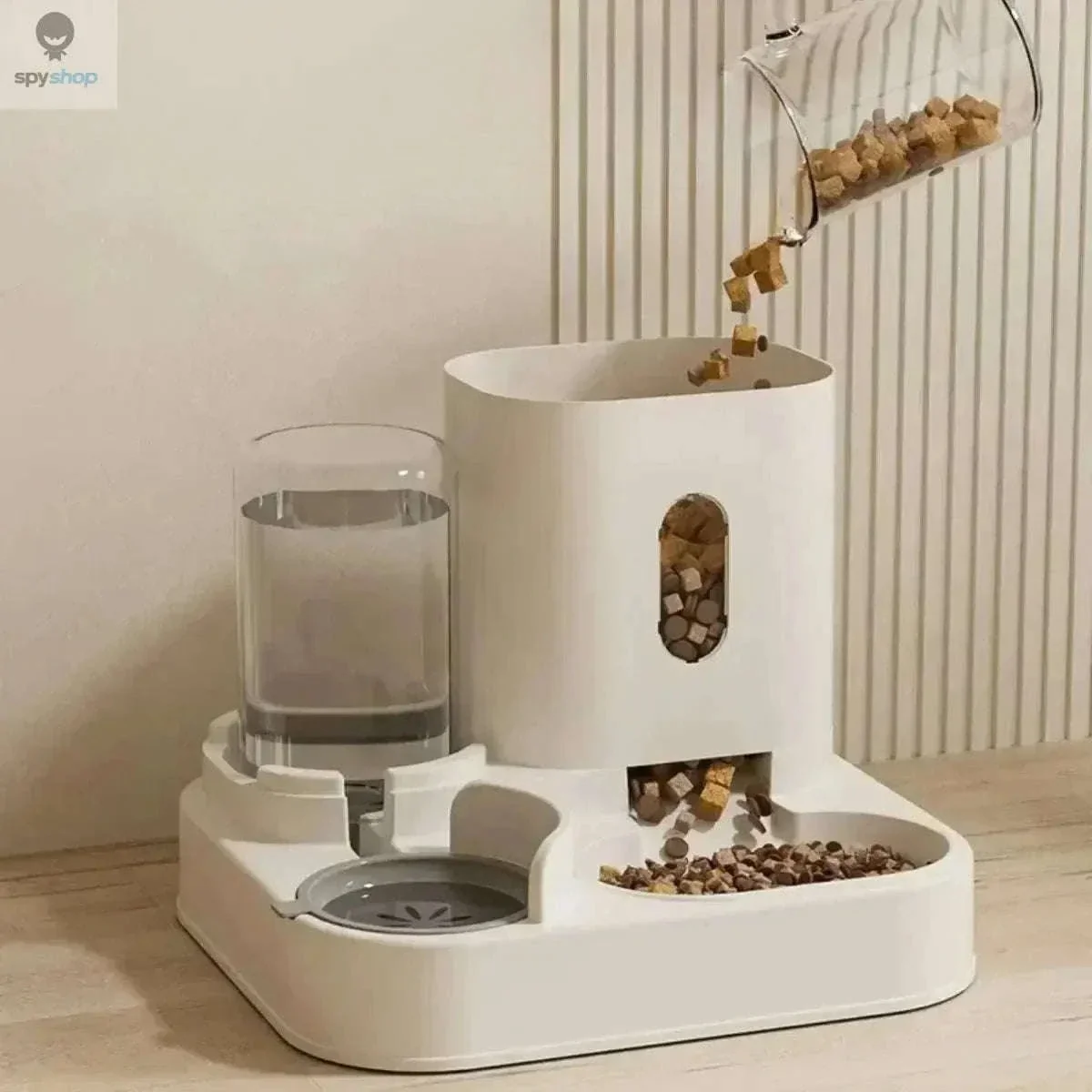 Automatic Pet Feeder with Gravity-Fed Food and Water Storage - Image 4