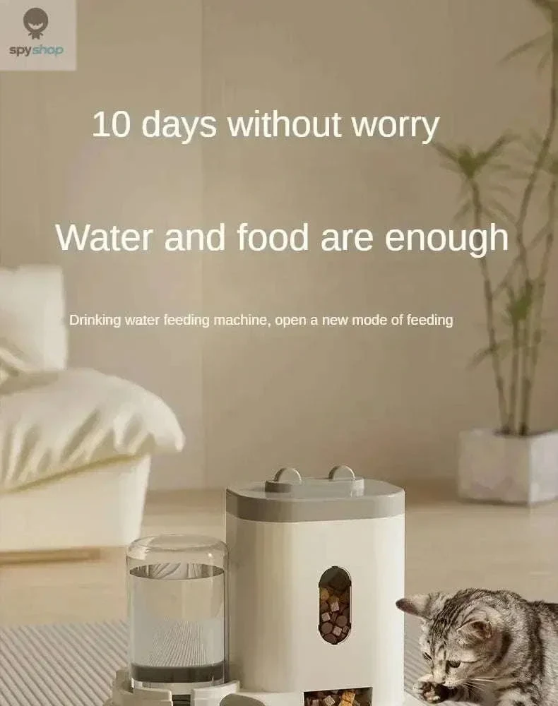 Automatic Pet Feeder with Gravity-Fed Food and Water Storage - Image 7