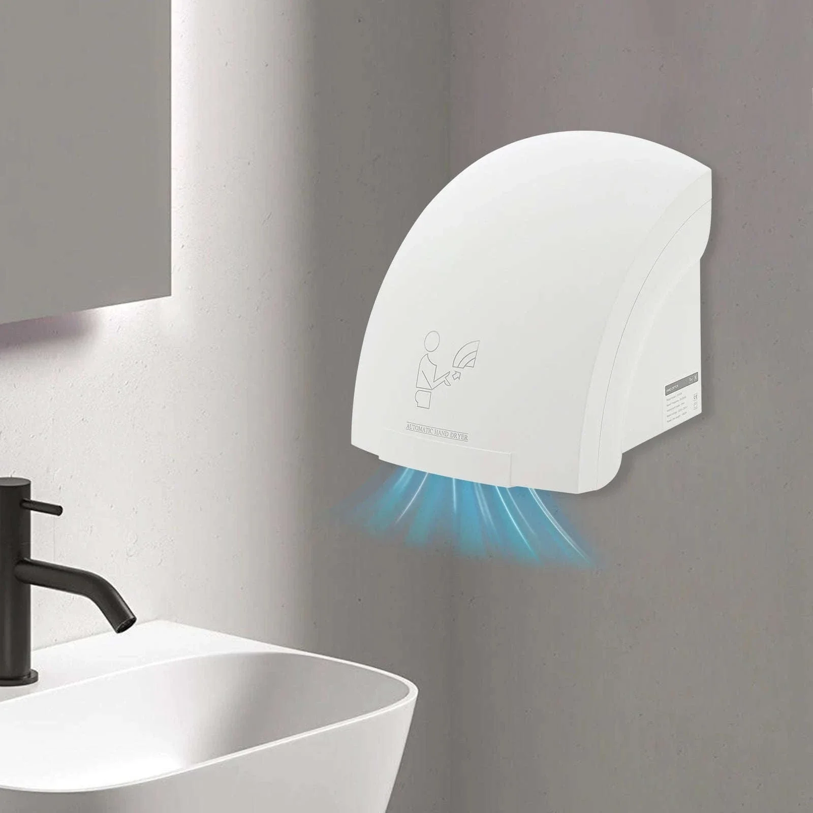 Automatic Infrared Hand Dryer 1200W Wall-Mounted Fast Drying - Image 3