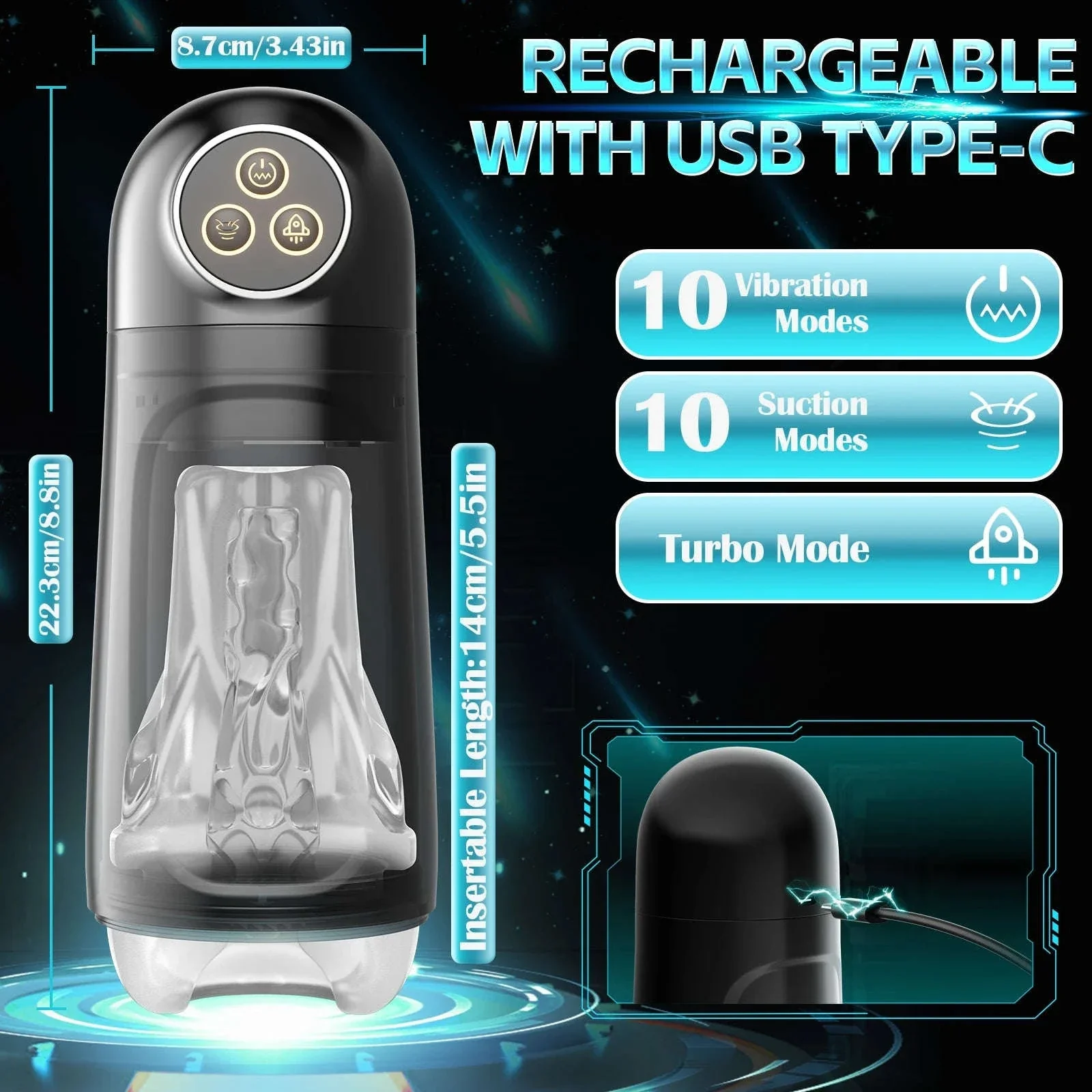 Automatic Male Masturbator with Suction and Vibration Modes - Image 4