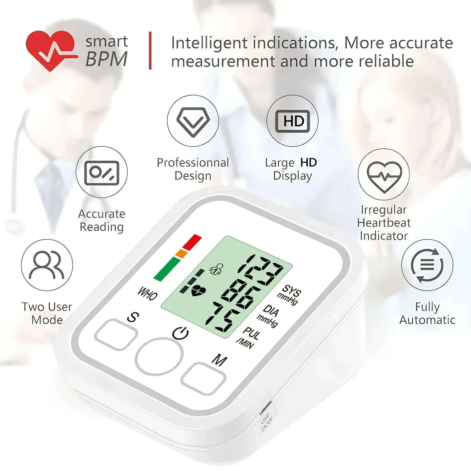 Automatic Upper Arm Blood Pressure Monitor Kit for Home Use - Image 8