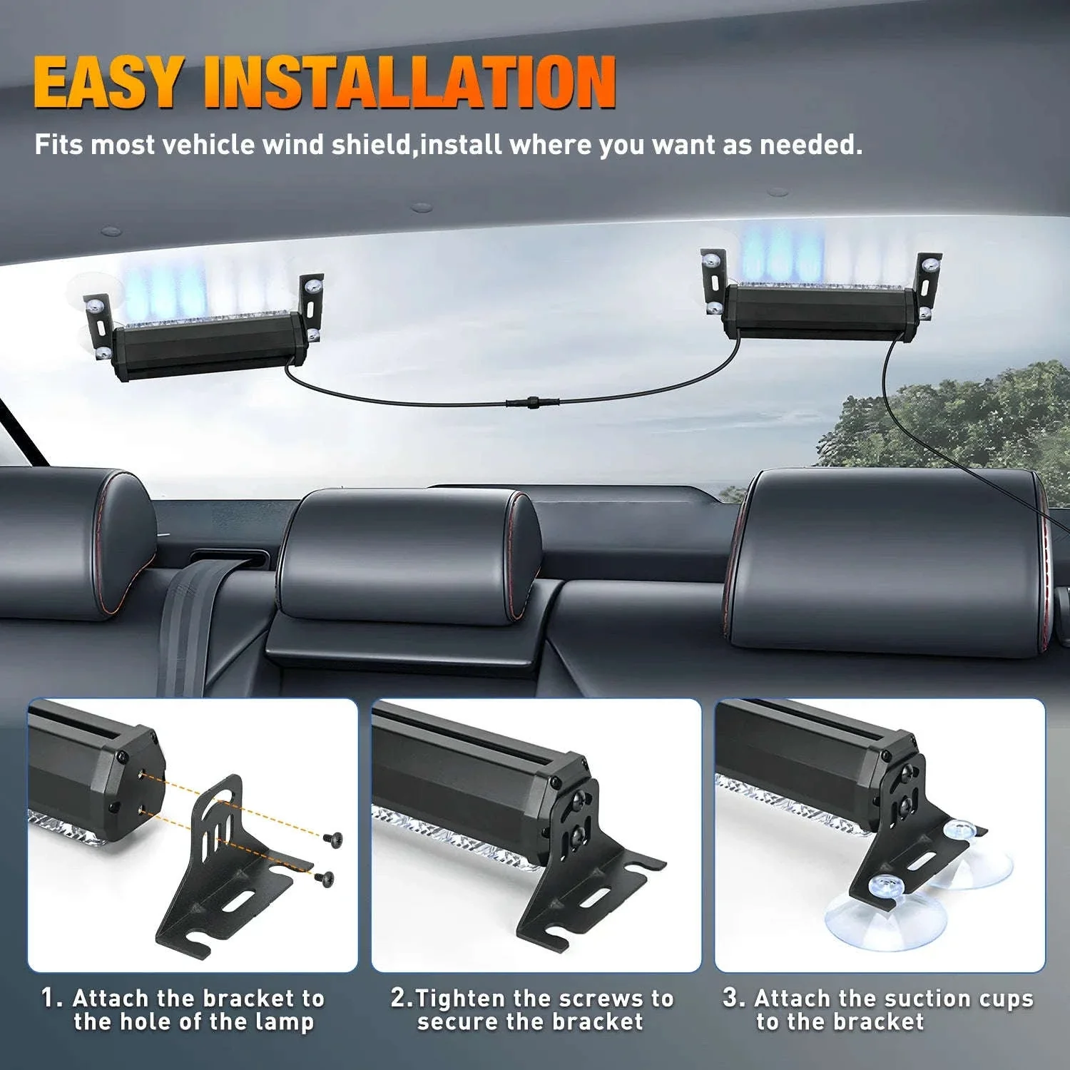 Automotive Strobe Traffic Advisor Light Bar 2-in-1 Dash Warning Light - Image 20