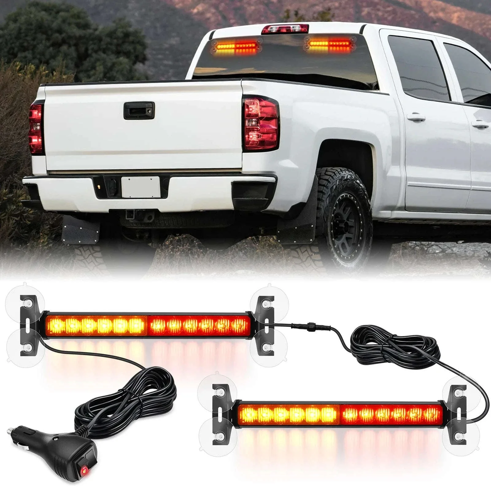 Automotive Strobe Traffic Advisor Light Bar 2-in-1 Dash Warning Light - Image 24