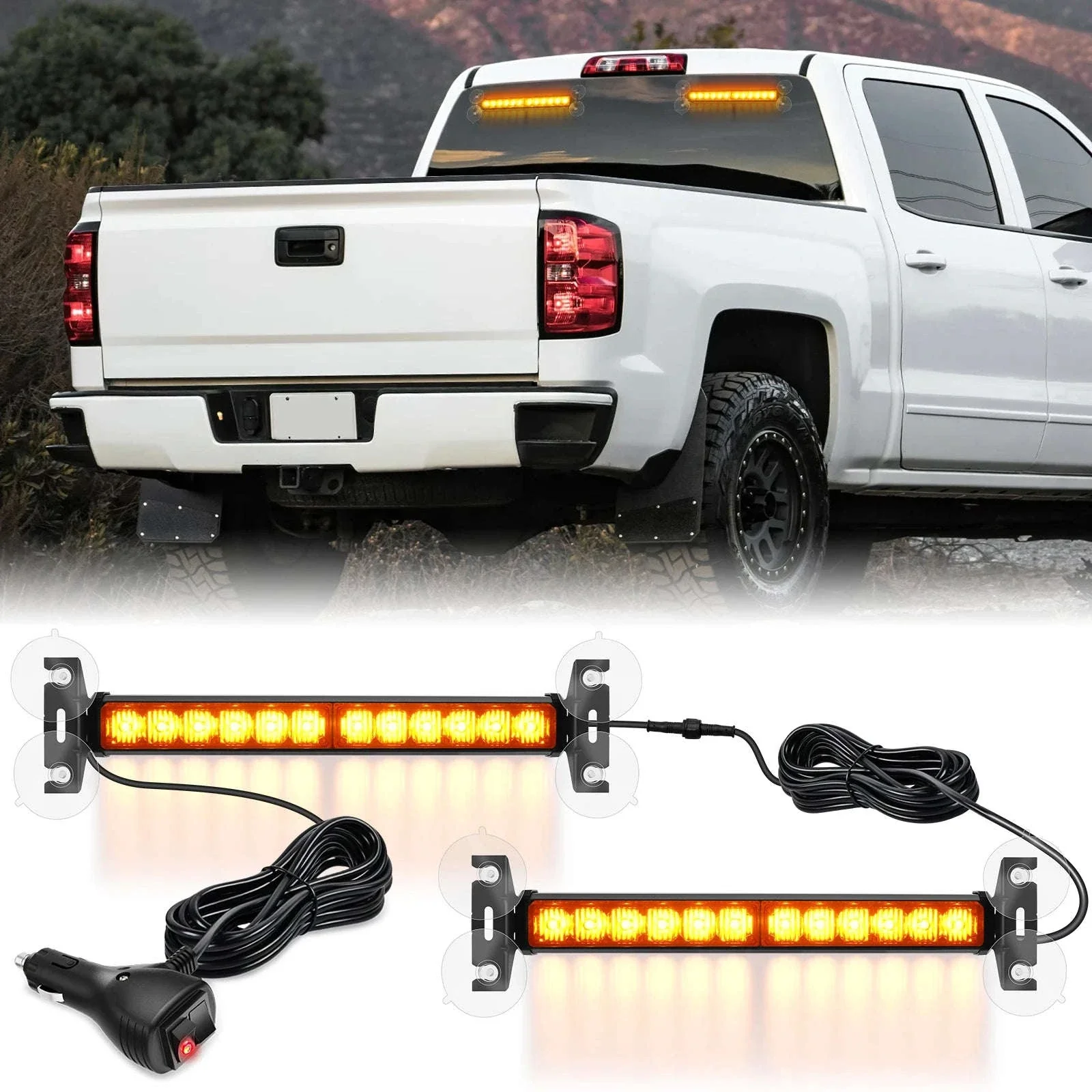 Automotive Strobe Traffic Advisor Light Bar 2-in-1 Dash Warning Light - Image 26