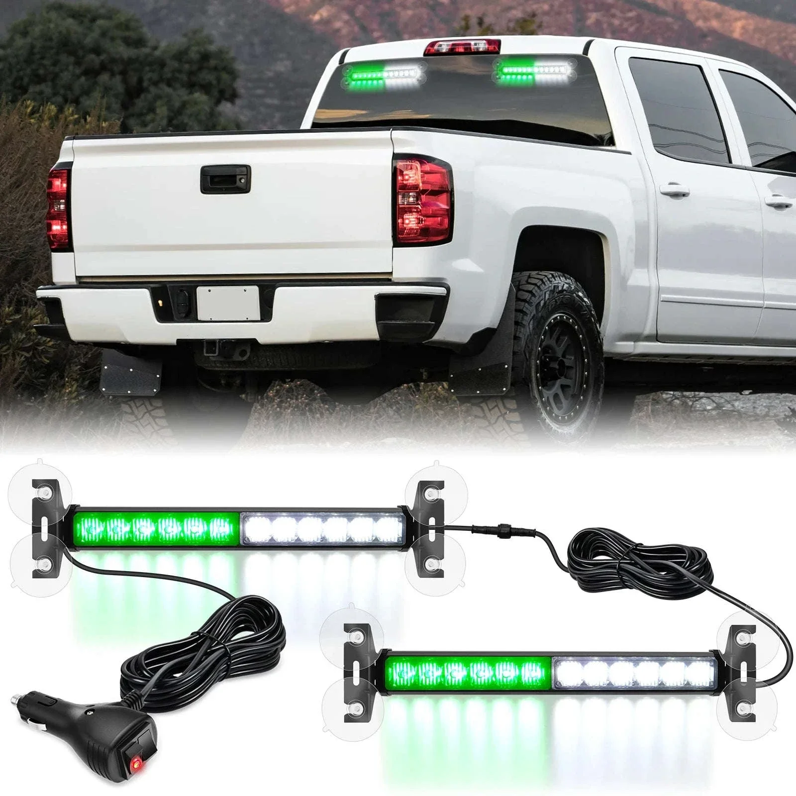 Automotive Strobe Traffic Advisor Light Bar 2-in-1 Dash Warning Light - Image 29
