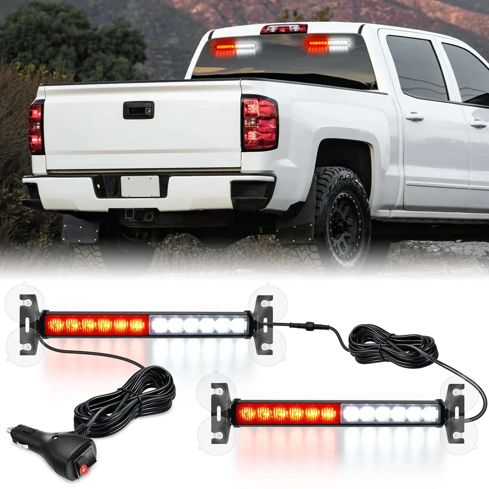 Automotive Strobe Traffic Advisor Light Bar 2-in-1 Dash Warning Light - Image 32
