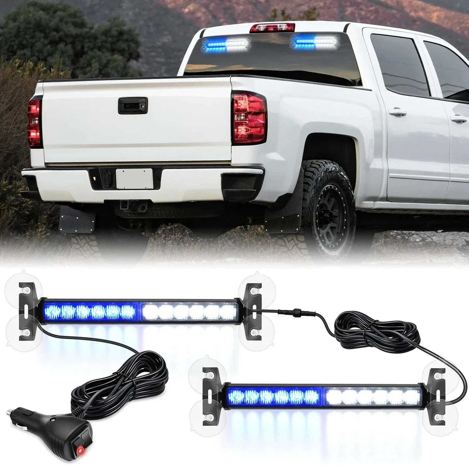 Automotive Strobe Traffic Advisor Light Bar 2-in-1 Dash Warning Light - Image 35
