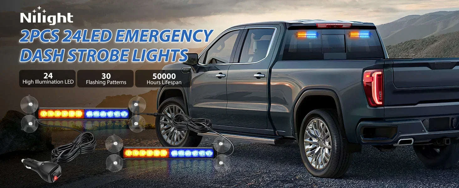 Automotive Strobe Traffic Advisor Light Bar 2-in-1 Dash Warning Light - Image 7
