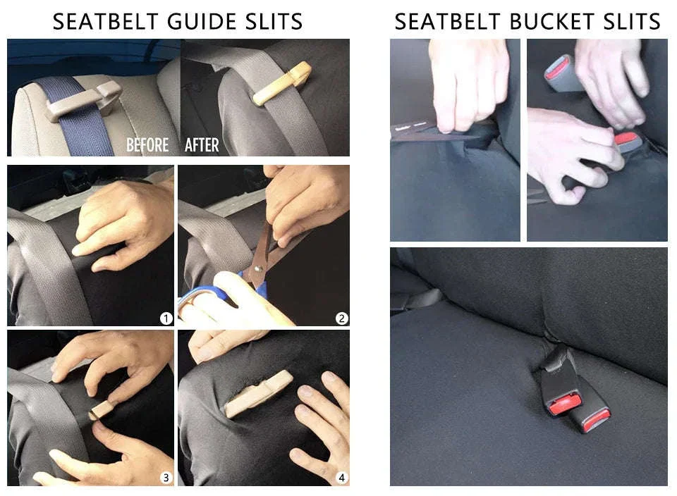 Embossed Tire Track Car Seat Covers with Full Interior Protection - Image 11
