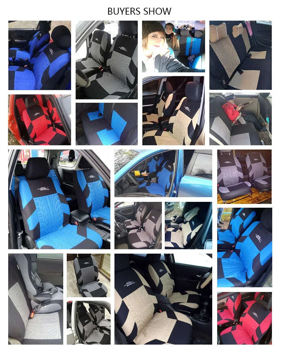 Embossed Tire Track Car Seat Covers with Full Interior Protection - Image 14