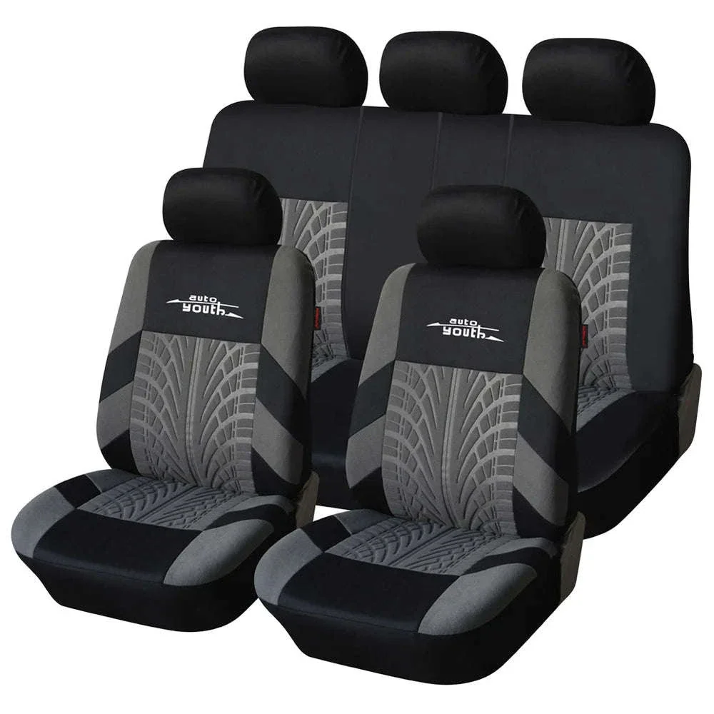 Embossed Tire Track Car Seat Covers with Full Interior Protection - Image 18