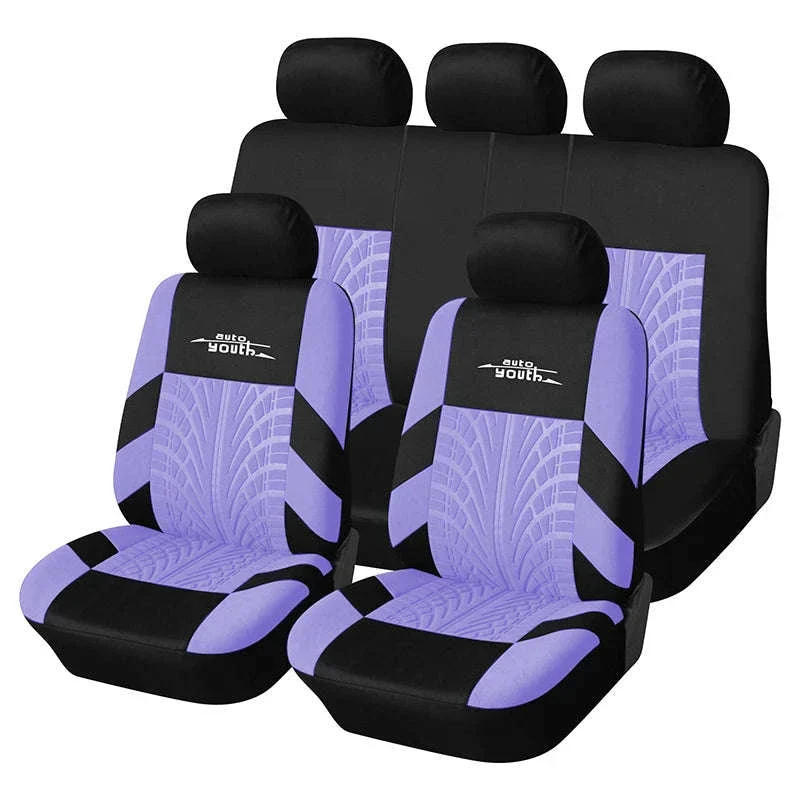 Embossed Tire Track Car Seat Covers with Full Interior Protection - Image 22