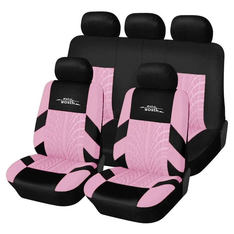 Embossed Tire Track Car Seat Covers with Full Interior Protection - Image 26