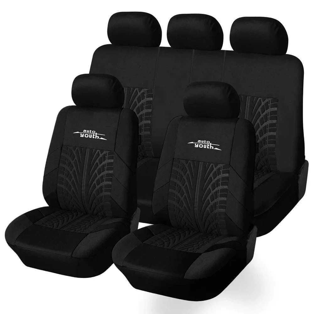 Embossed Tire Track Car Seat Covers with Full Interior Protection - Image 29