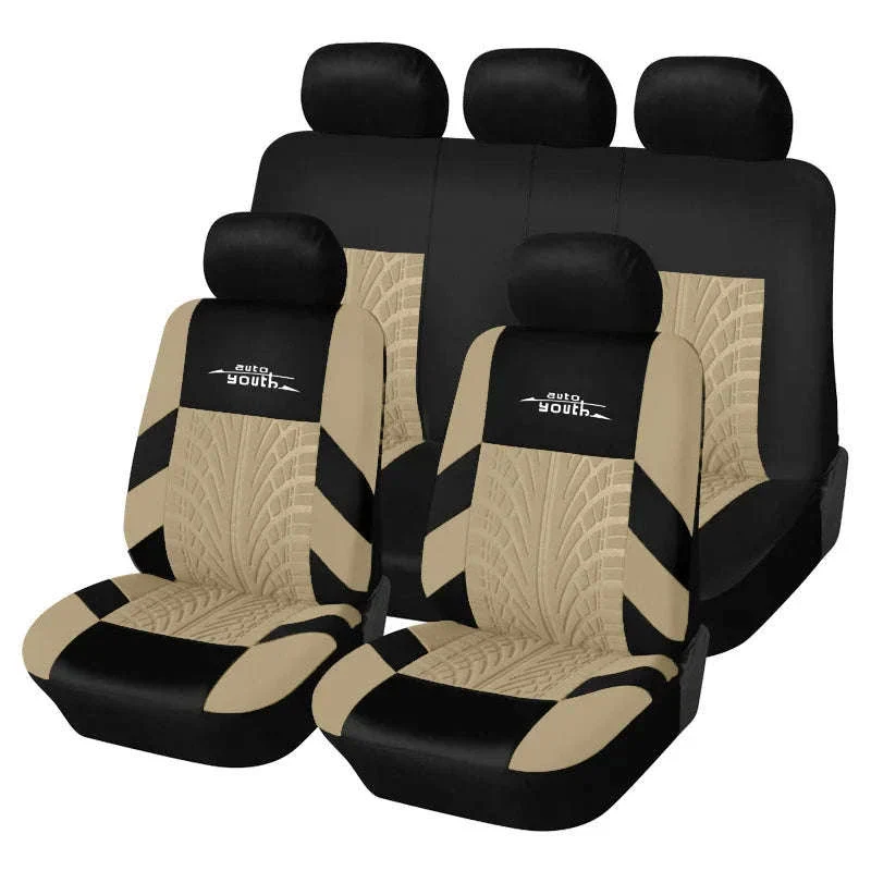 Embossed Tire Track Car Seat Covers with Full Interior Protection - Image 32