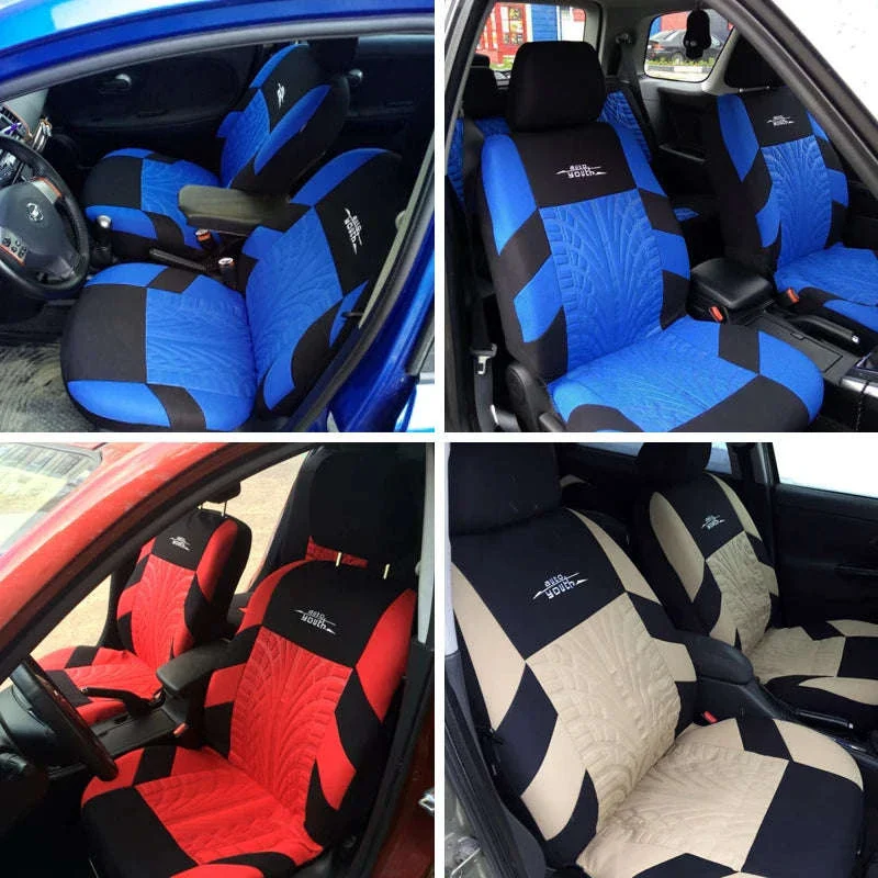 Embossed Tire Track Car Seat Covers with Full Interior Protection - Image 4