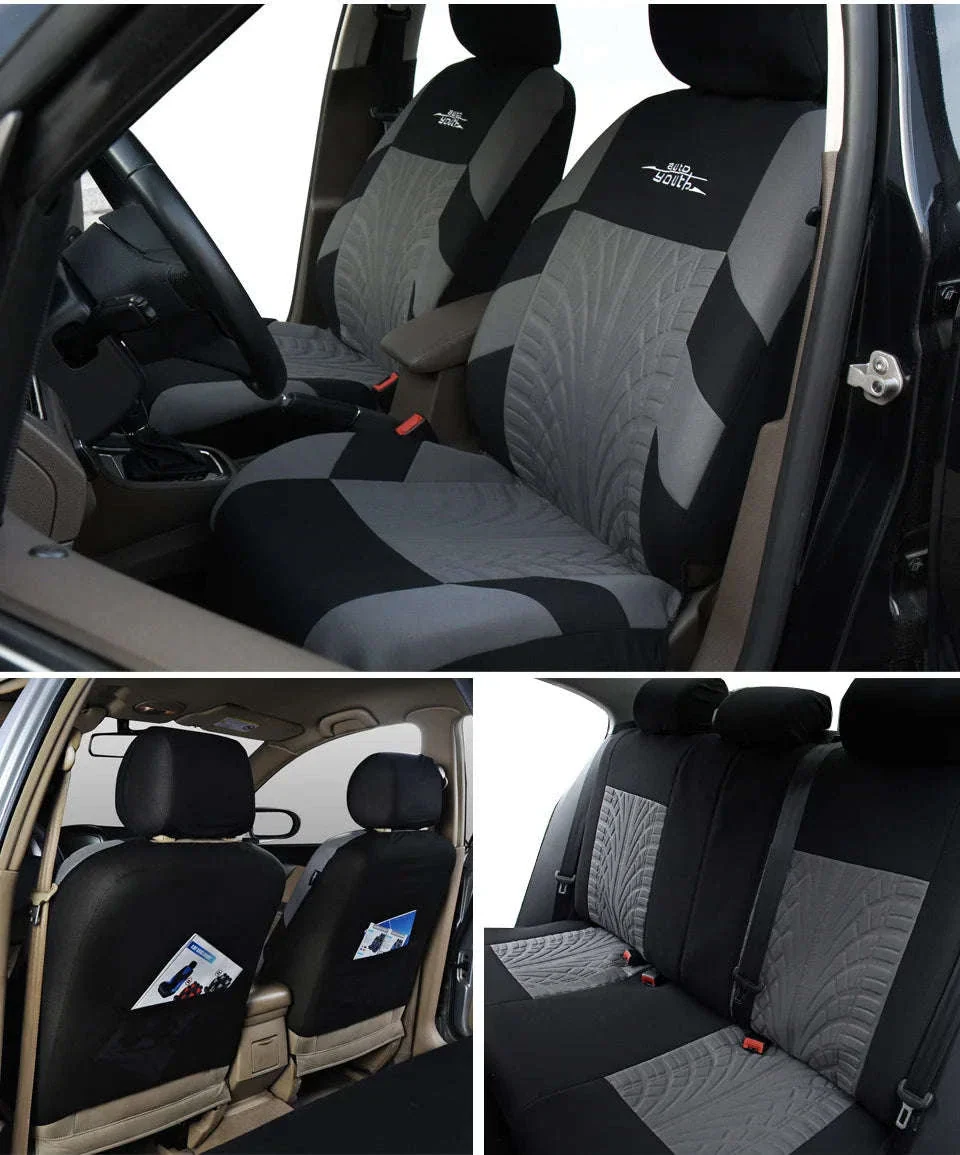 Embossed Tire Track Car Seat Covers with Full Interior Protection - Image 8