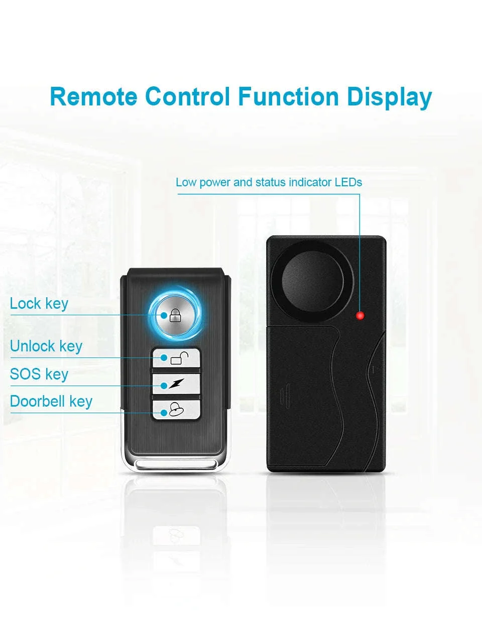 Wireless Vibration Alarm with Remote Control for Home Security - Image 7