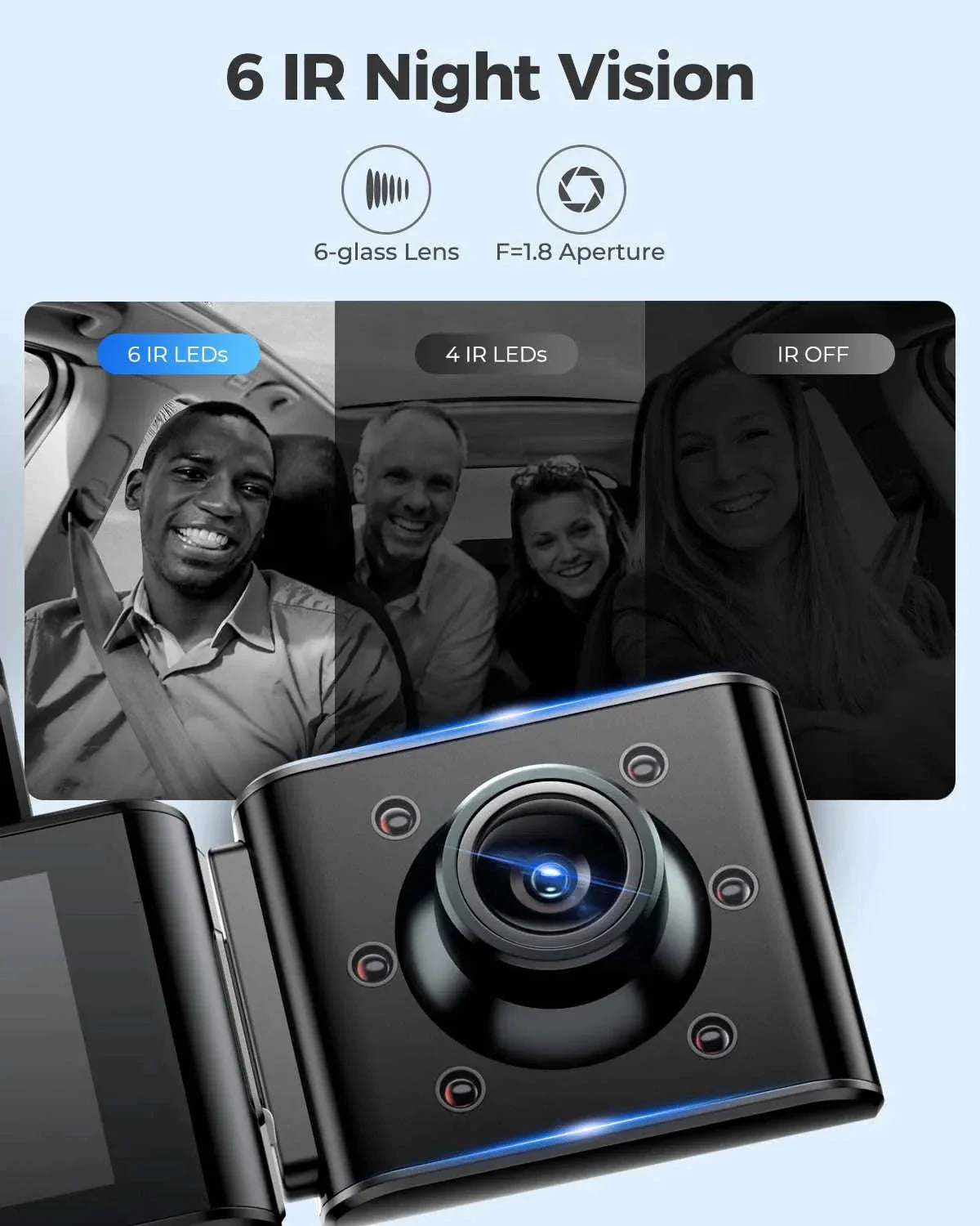 AZDOME M550 Pro 3-Channel Dash Cam with GPS & WiFi - Image 4